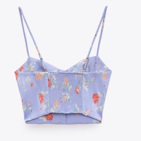 Zara Floral Corset Top Small - Picture 4 of 9
